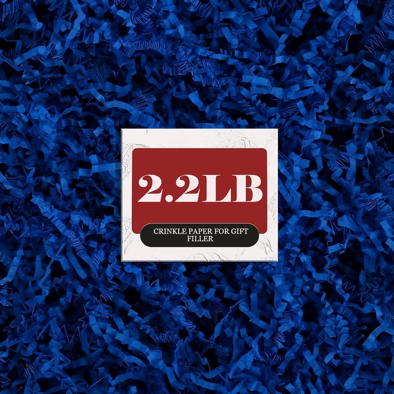 ZOEHROWS 2.2LB Crinkle Paper Gift Basket Filler, Blue Shredded Paper For Gift Baskets, Box Filler For Wrapping & Decor, Gift Basket Filler For Birthdays, Weddings, Anniversaries - Image 1